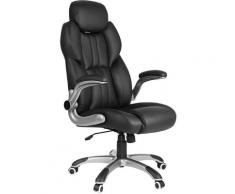 Sedia da Ufficio, Poltrona Girevole Ergonomica, con Braccioli Pieghevoli, Base a Stella in Nylon,
