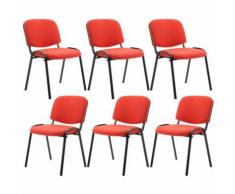 Set 6x Sedie Ufficio Ken In Tessuto Rosso