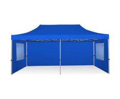 Gazebo Pieghevole 3x6 CON LATERALI FINESTRATI - BLU - Ray Bot