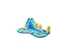 Goplus - Scivolo Gonfiabile per 4 Bambini, Giocattolo Acquatico Grande, Scivolo d'Acqua con Buona