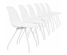 Sedia da sala da pranzo stabile in un design nobile - set di 6 - 83 x 46cm bianco