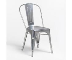 SKLUM Sedia LIX Piallata Argentato Sala da Pranzo Cucina Bar Stile Industrial