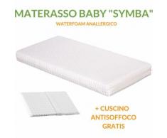 EVERGREENWEB Materasso Lettino o Culla 60x120 per Bambini alto 12 cm + Cuscino ANTISOFFOCO su