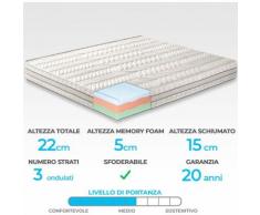 Materasso "Como" in memory foam MyMemory termico 3 strati e 7 zone differenziate 120x200