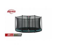 SOLO TRAMPOLINO Tappeto elastico da giardino rotondo 430cm – verde. Rete con ingresso a chiusura