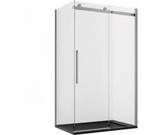 Box Doccia Angolare 80x120 Cm 1 Anta Scorrevole In Cristallo Trasparente 8mm H195 Bonussi Elise