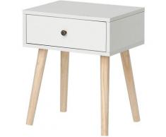 Jeobest - Comodino scandinavo singolo con cassetti scorrevoli Comodino scandinavo in laccato