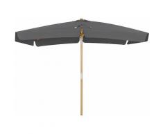 Ombrellone da Balcone di 3 x 2 m, Parasole Rettangolare Protezione UPF50+, Palo e Stecche in Legno,