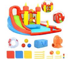 Happy Hop Gonfiabile Bambini Scivolo e Piscina 410x385x220 cm in PVC