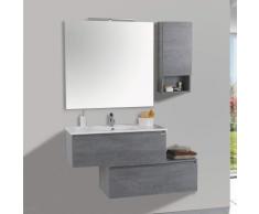 Mobile Da Bagno Sospeso 100cm Pensile P18cm Mazzoni Boston 15 Grigio Cemento