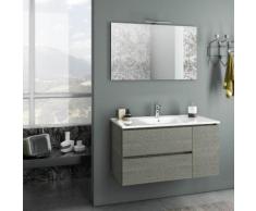 Mobile Da Bagno Sospeso Con Lavabo Specchio E Lampada A Led Tft Febe Grigio Rè Di Londra