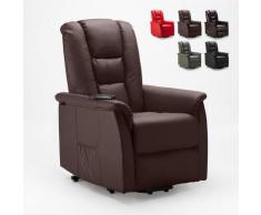 Le Roi Du Relax - Poltrona relax reclinabile sistema alzapersona in similpelle design JOANNA FIX |
