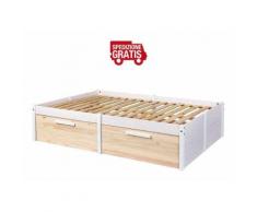 Letto 1 piazza e mezza pino bianco/naturale Ebbo