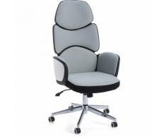 Sedia da gaming ufficio ergonomica per schiena Armstrong con poggiatesta -Grigio