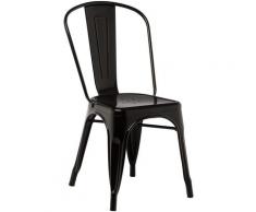 SKLUM Pack 2 Sedie LIX Nero Sala da Pranzo Cucina Bar Stile Industrial