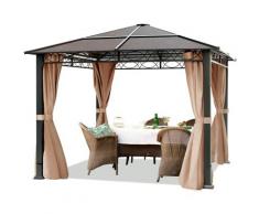 Tendapro.it - Gazebo da Giardino 3x3 m - 100% impermeabile – ALU DELUXE - con 4 teli laterali –