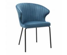 Sedia design in velluto Blu REQUIEM