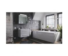 Emotion - Set di mobili da bagno Firenze 70 2 parti grigio cemento e armadio specchio