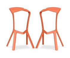 Sgabello Design Marcus - Pack di 2 Arancione chiaro