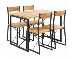 Set Tavolo Rettangolare + 4 Sedie In Mdf City Rovere - Crumer