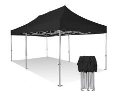 Gazebo 3x6 ultraresistente pieghevole in alluminio senza laterali. - NERO