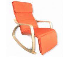Poltrona Relax Sedia a Dondolo con Poggiapiedi Mod. Zen Arancione