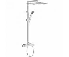 Set doccia con rubinetto termostatico, colonna doccia quadra con saliscendi e soffione xl- serie