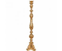 Candelabro Candeliere Porta Candele da Appoggio in Legno Decorato 1 Braccio