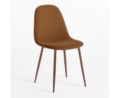 Sedia in Velluto Glamm Miele Legno scuro - Sklum