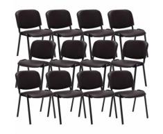 Set 12 Sedie Ufficio Visitatore Ken Imbottite In Similpelle Marrone