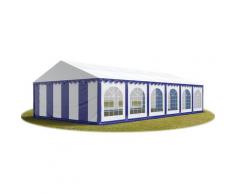 Tendapro.it - 6x12 mTendone per feste PREMIUM PVC blu-bianco 100% impermeabile Gazebo da giardino
