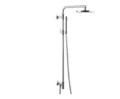 Colonna doccia in ottone orientabile con presa acqua alta? con soffione in ottone ? 200 mm e