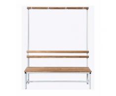Panca Da 150 Con Spalletta Spogliatoio In Metallo E Legno 150X33X192 Cm