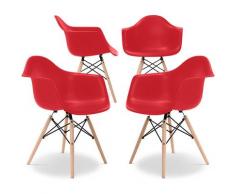 Premium Sedia Dawick - Opaco - Pack di 4 Rosso