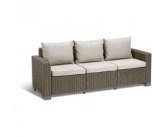 Salotto divano 3 posti salottino da giardino per esterno in resina Rattan