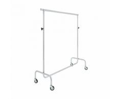 Stand Stender appendiabiti in acciaio cromato, Carrello con Ruote, altezza fissa o regolabile