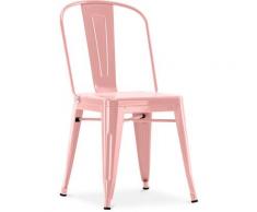Sedia stile Tolix sedile quadrato - Nuova Edizione - Metallo Pastel orange