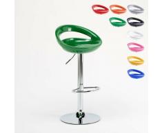 Superstool - Sgabello da bar cucina alto penisola girevole regolabile poggiapiedi Hollywood | Verde