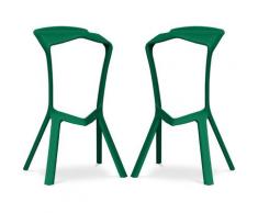 Sgabello Design Marcus - Pack di 2 Verde scuro