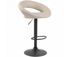 Sgabello Cucina Olinda In Similpelle Crema Metallo nero opaco