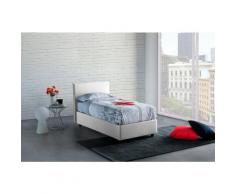 Letto Anna singolo con contenitore, Made in Italy, in tessuto, cm 90x190, con apertura Frontale,