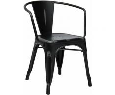 SKLUM Sedia con Braccioli LIX Vintage Nero Sala da Pranzo Cucina Bar Stile Industrial
