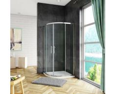 195 cm Box Doccia Semicircolare Porta Scorrevole Cristallo Temperato 6 mm Trasparente Anticalcare