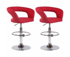 Set 2 sgabelli cucina Jaen Rosso Tessuto