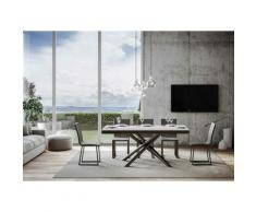 Itamoby S.r.l. - Tavolo Famas Evolution piano Bianco Frassino 90x180 allungato 284 telaio Antracite