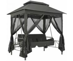 vidaXL Panchina a Dondolo Baldacchino Antracite 220x160x240 cm Acciaio