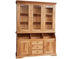 Libreria Credenza Vetrina in Legno massello con Ripiani per Soggiorno Ufficio
