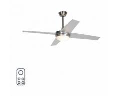 QAZQA Ventilatori da soffitto roar - Moderno - Vetro,Acciaio - Grigio/Acciaio - Tondo Max. 2 x Watt