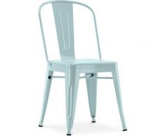 Sedia stile Tolix sedile quadrato - Nuova Edizione - Metallo Verde pallido