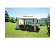 Caesaroo - Gazebo rettangolare 4x3 m in alluminio con camino antivento | con set tende mosquito